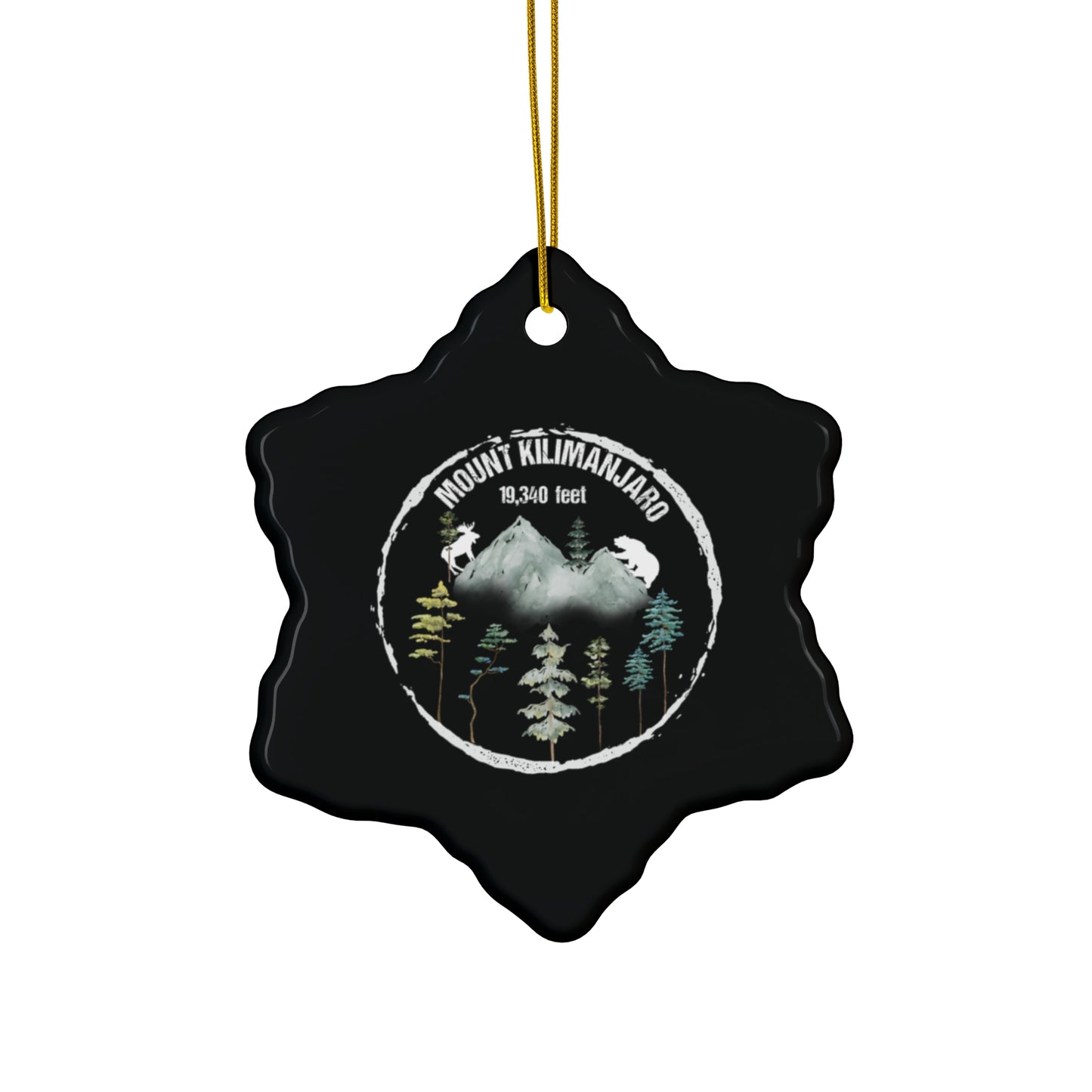 Mount Kilimanjaro Ornament, Mount Kilimanjaro Medal National Park Hiker Medal Hiking Camping Ceramic Ornament - NP0191ALL