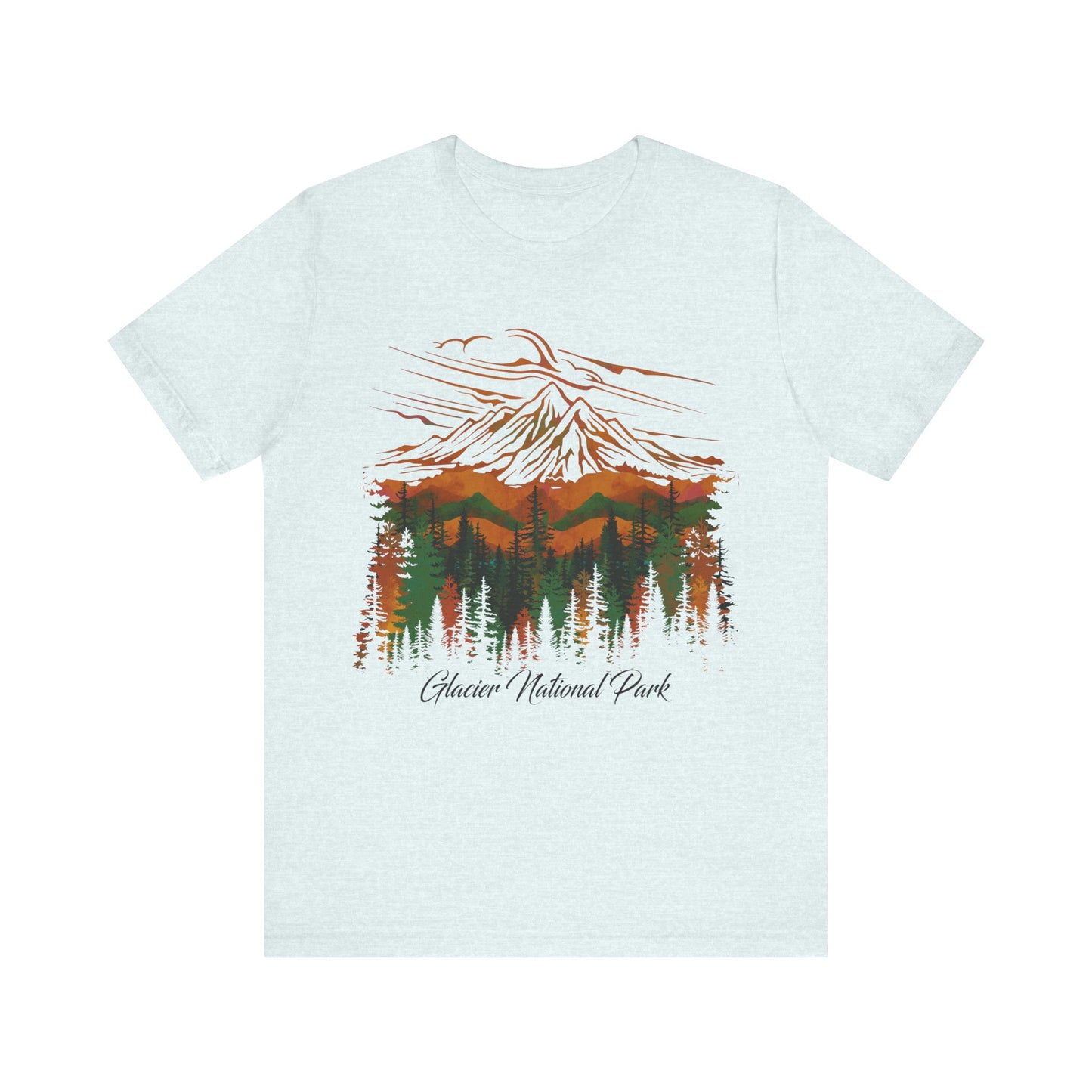 Glacier National Park Watercolor Hiking Camping Mountain Forest Pine tree Shirt - NPT179ALL