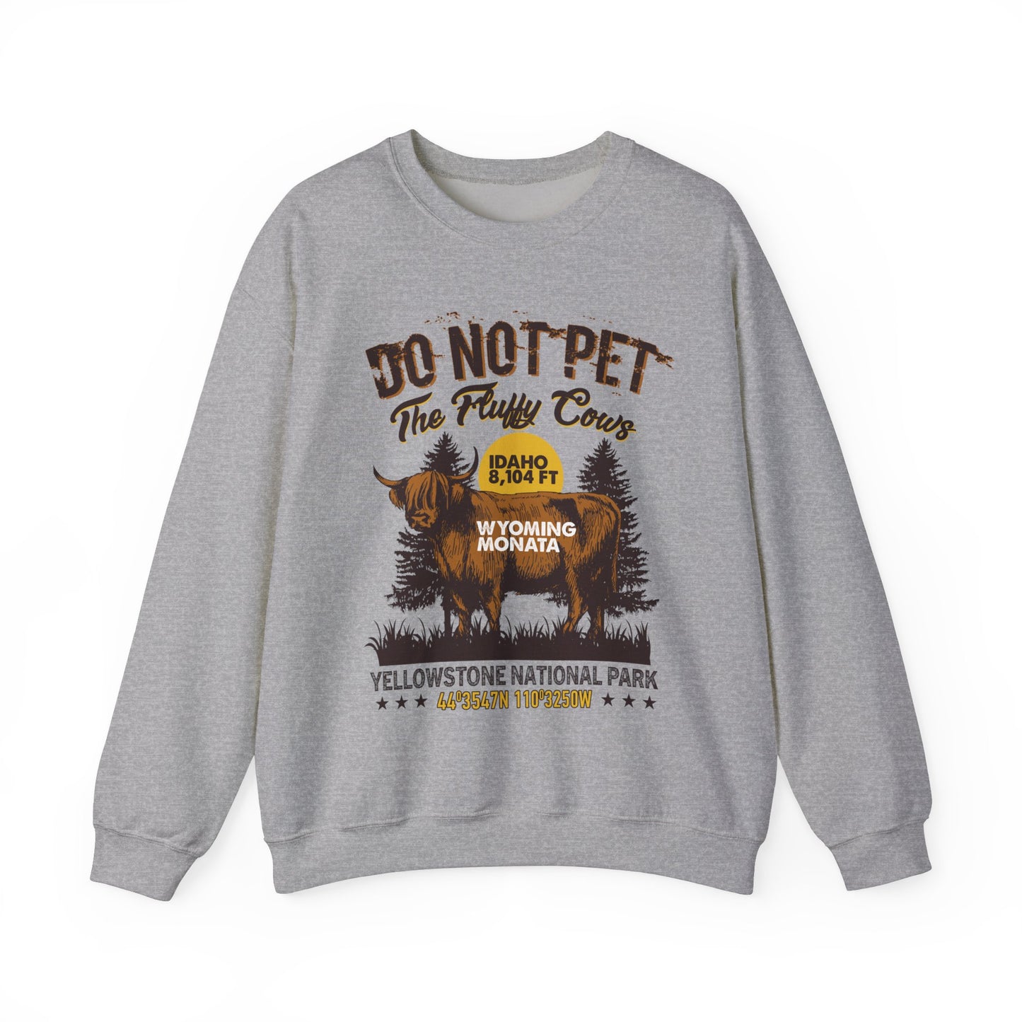 Don't Pet The Fluffy Cows Vintage Yellowstone National Park Idaho Wyoming Monata Buffalo Sweatshirt - NPT108ALL