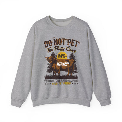 Don't Pet The Fluffy Cows Vintage Yellowstone National Park Idaho Wyoming Monata Buffalo Sweatshirt - NPT108ALL