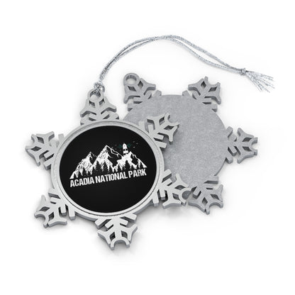 Acadia National Park Pewter Snow Mountain Ornament, Gifts from Friends and Family for Christmas or Birthdays - NP014ALL