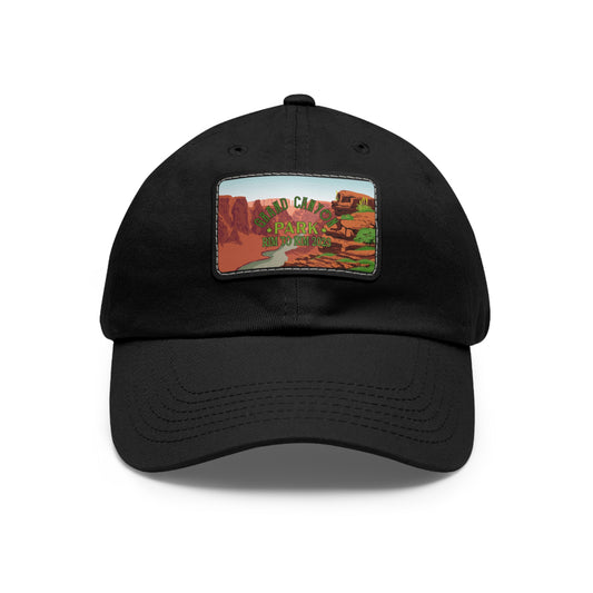 Rim To Rim To Rim Leather Patch Hat, Grand Canyon National Park Hiking Hat, Day Hiking Adventure Gifts for Dad from Family