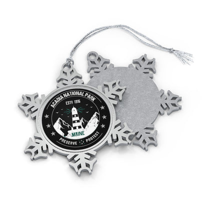 Acadia National Park Pewter Snowflake Ornament, Cute Gifts from Friends for Holiday Decor, for Family NP067ALL