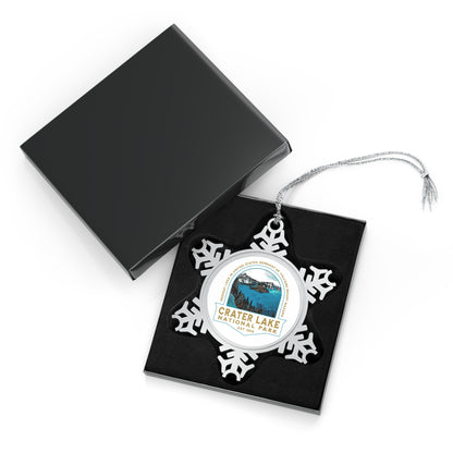 Crater Lake National Park Pewter Snowflake Ornament, Gifts from Friends and Family  Christmas and Special Occasions NP051ALL