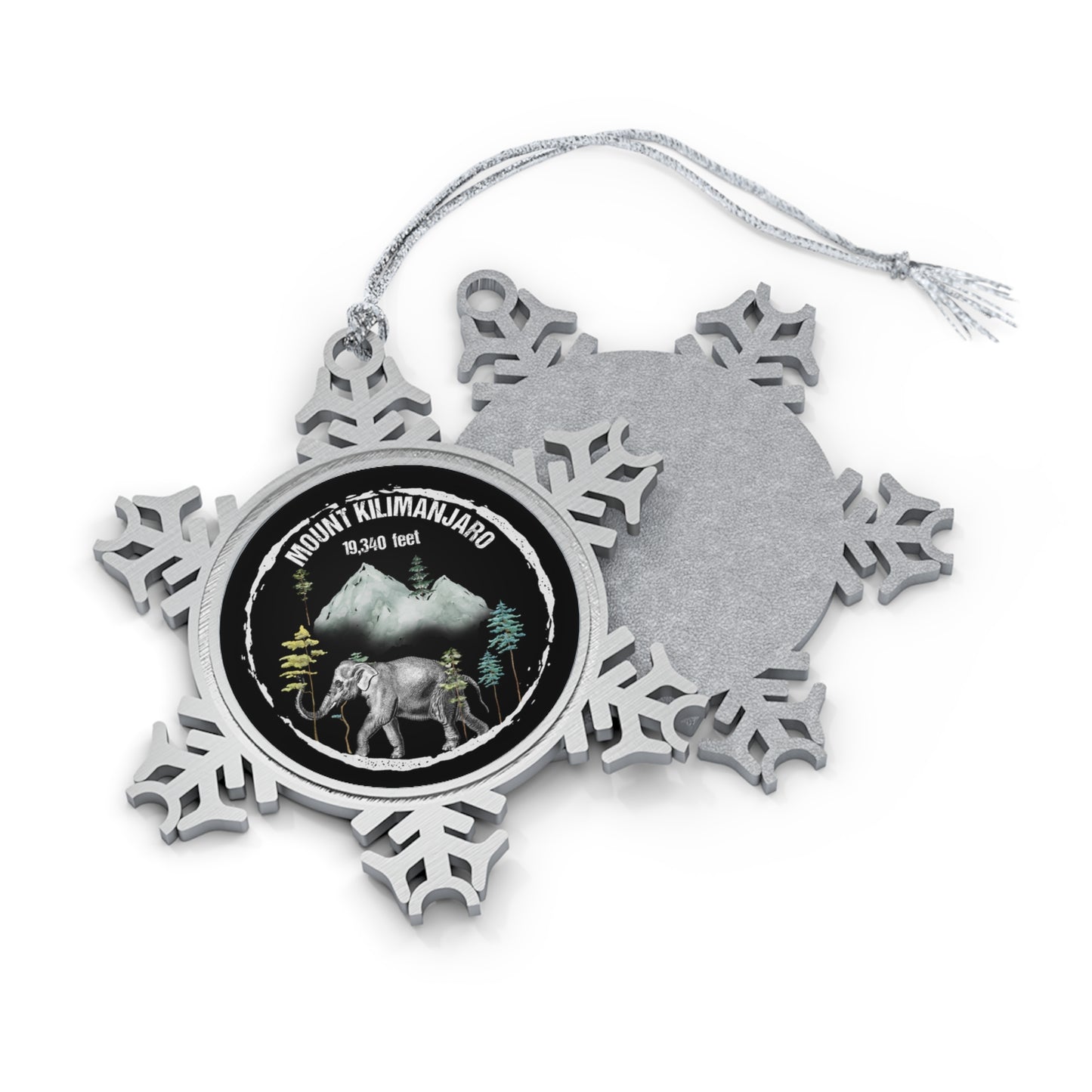 Mount Kilimanjaro National Park Hiking Camping Hiking Pewter Snowflake Ornament - NP0397ALL