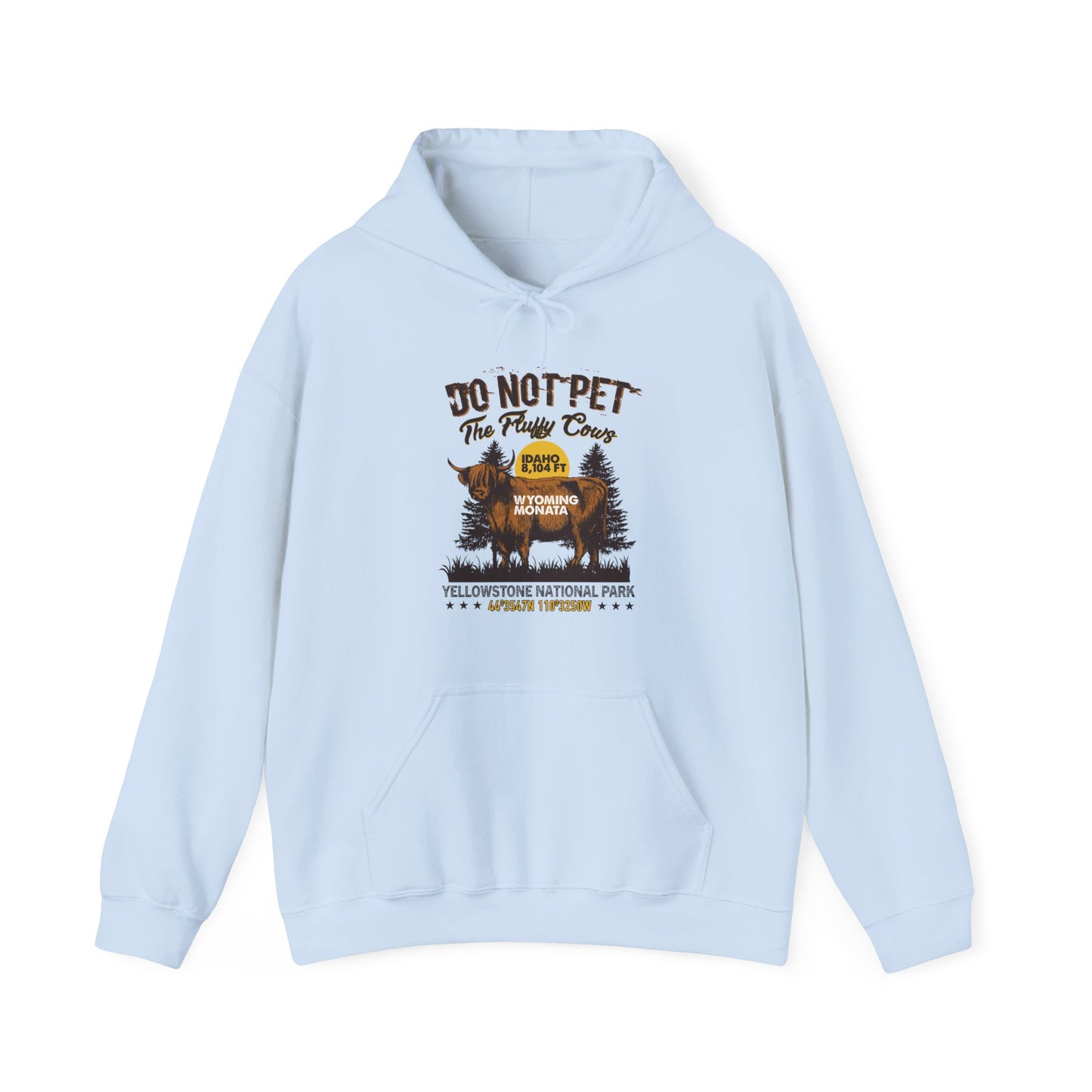 Don't Pet The Fluffy Cows Vintage Yellowstone National Park Idaho Wyoming Monata Buffalo Hoodie - NPT108ALL