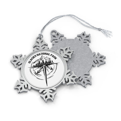 Glacier National Park Pewter Snowflake Ornament Holiday  Gifts for Nature Lovers and Friends NP072ALL