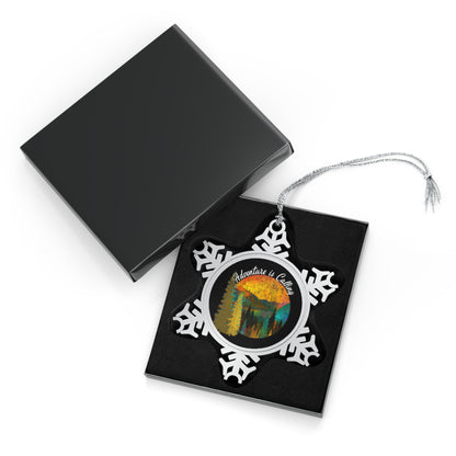 dventure Awaits US National Park Mountains Hiking Outdoors Wanderlust Pewter Snowflake Ornament - NP0144ALL