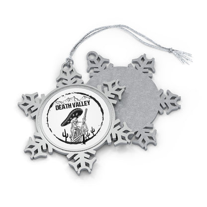 Death Valley National Park Skull Skeleton Hiking Wanderlust Explore Pewter Snowflake Ornament - NP0222ALL