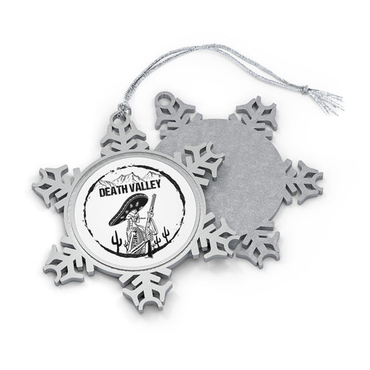 Death Valley National Park Skull Skeleton Hiking Wanderlust Explore Pewter Snowflake Ornament - NP0222ALL