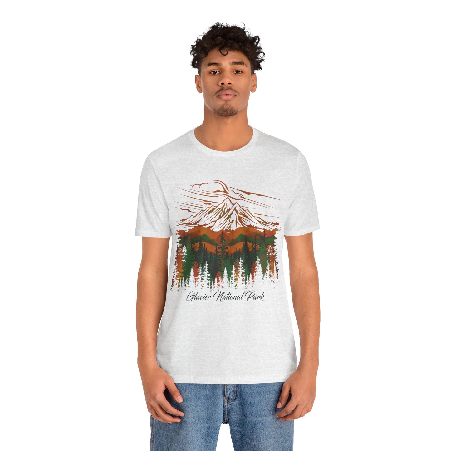 Glacier National Park Watercolor Hiking Camping Mountain Forest Pine tree Shirt - NPT179ALL