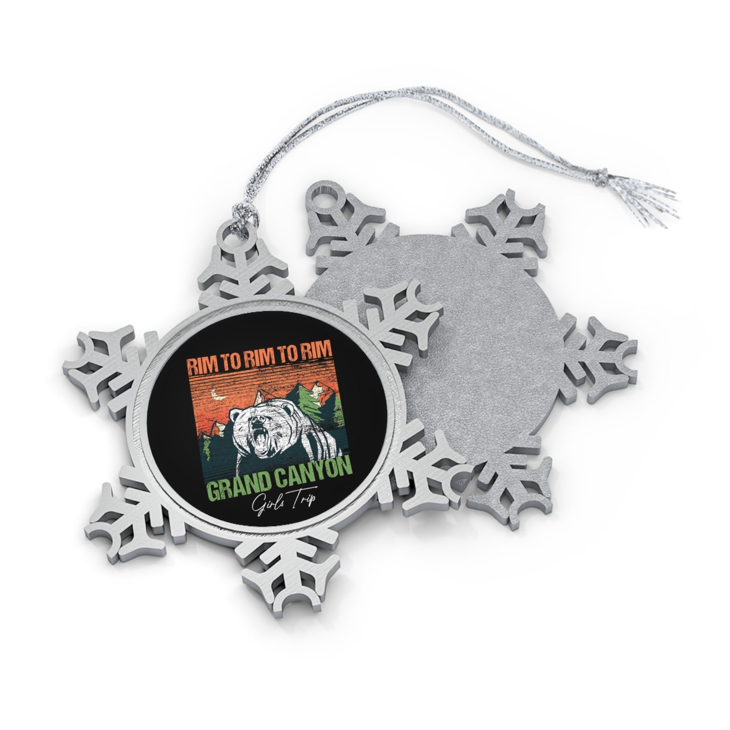 Rim To Rim To Rim Grand Canyon National Park Pewter Snowflake Ornament - NP0436ALL