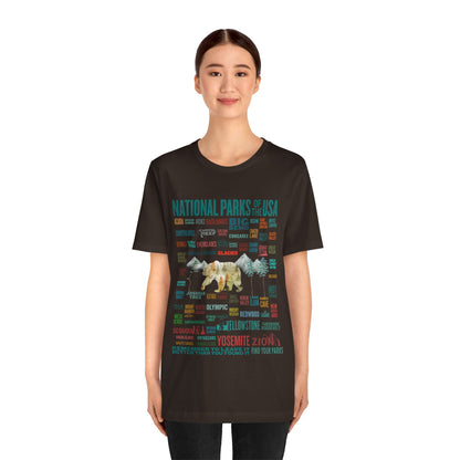 63 National Park Name Crewneck Shirt, All 63 US National Park List Adventure Awaits Checklist shirt - Np0324all