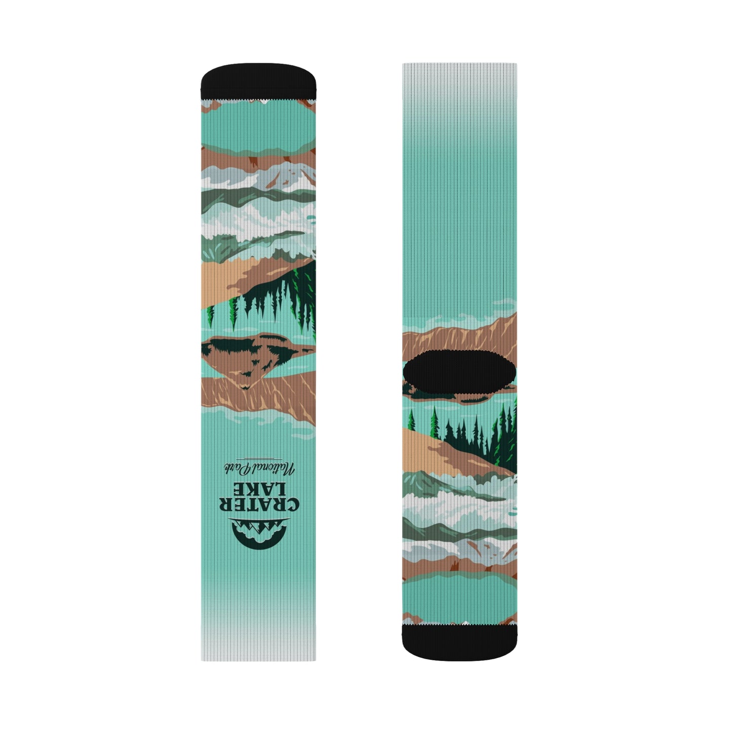 Crater Lake National Park Sublimation Socks, Inspirational Hiking Gifts for Men and Women - SOCKNP027