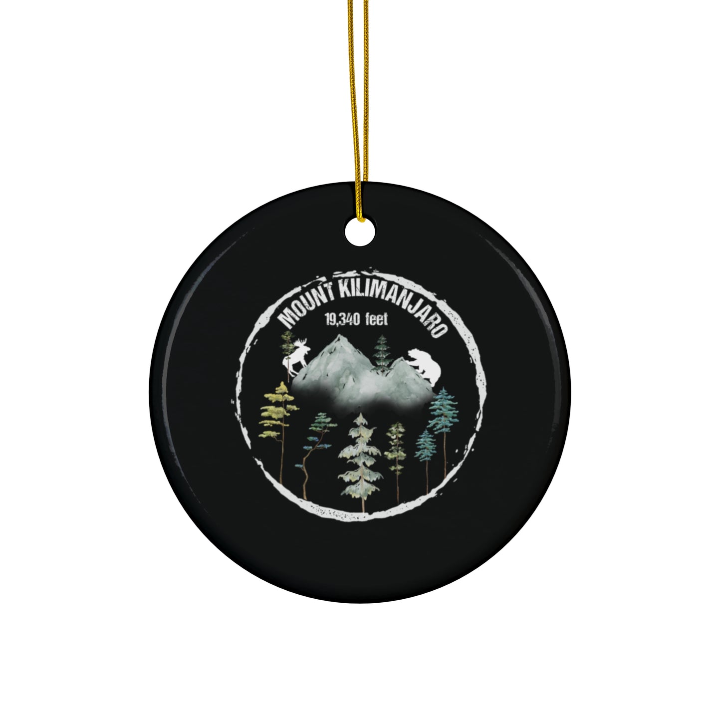 Mount Kilimanjaro Ornament, Mount Kilimanjaro Medal National Park Hiker Medal Hiking Camping Ceramic Ornament - NP0191ALL