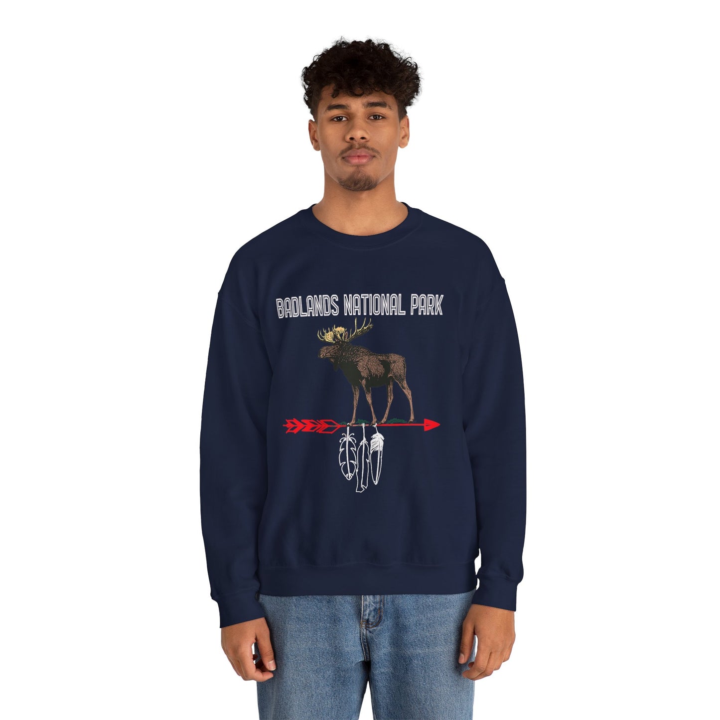 Badlands National Park NPS Arrow Camping Moose Reindeer Outdoor Sweatshirt - NP0347ALL