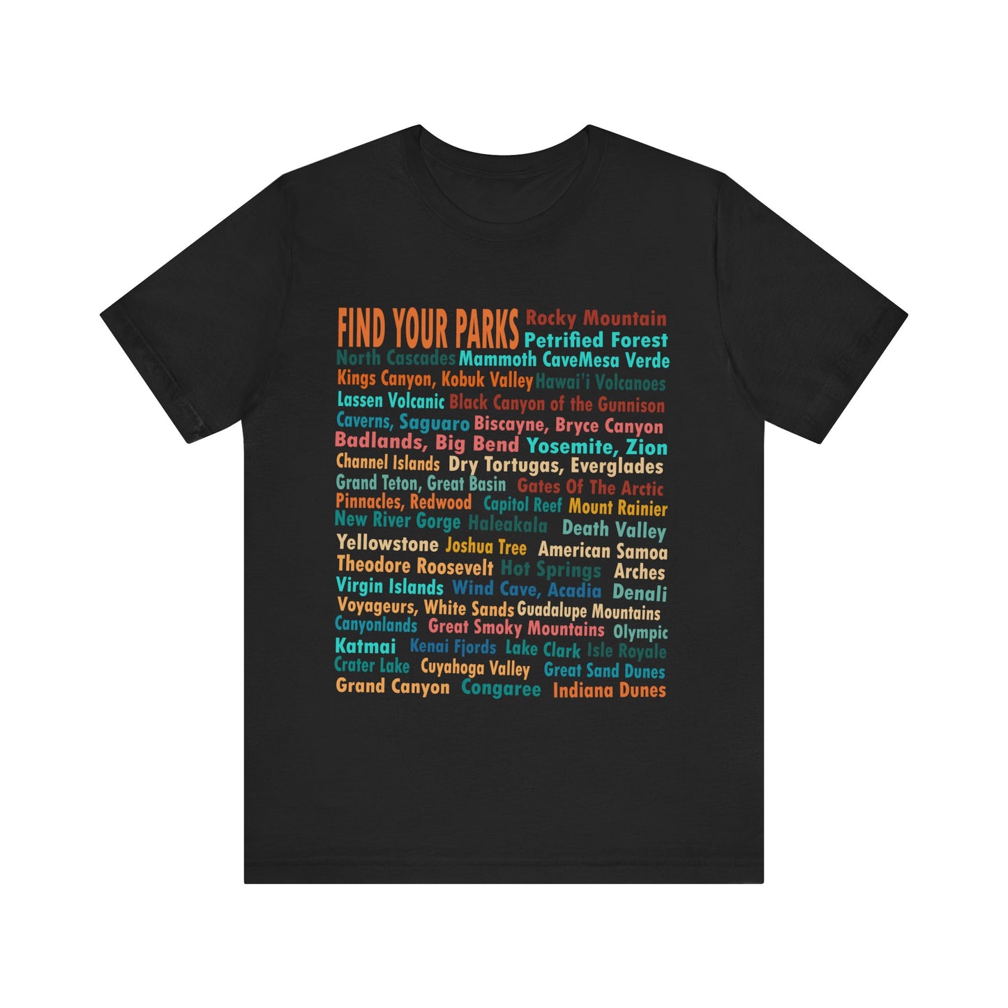 63 National Park Checklist Shirt, All 63 US National Park Name List Find Your Parks shirt - Np0138all