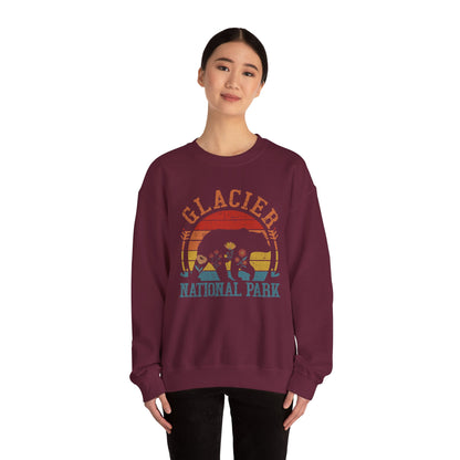 Glacier National Park Bear Floral Hiking Forest Camping Mountain Wild Flower Hiking Travel Sweatshirt - NPT015ALL