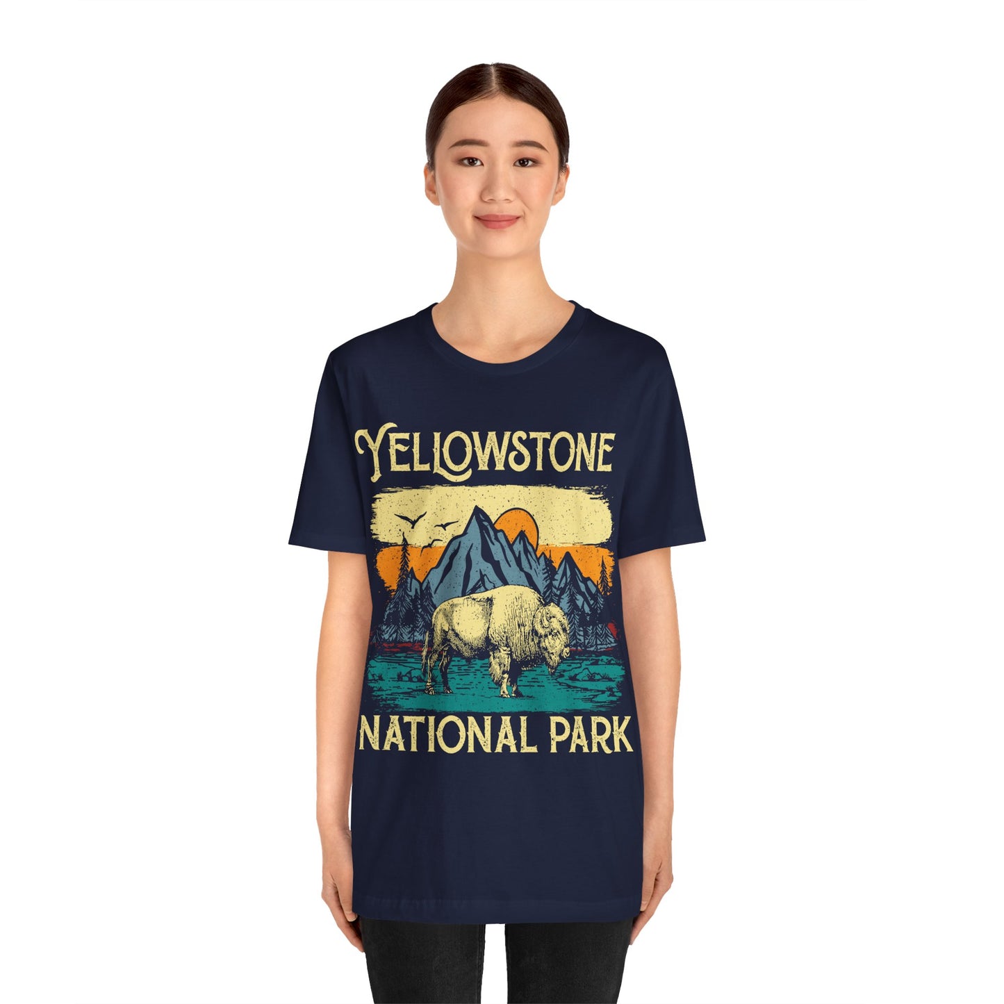 Yellowstone Crewneck Shirt, Yellowstone National Park NPS Camping Buffalo Fluffy Cows Shirt - NPT027ALL