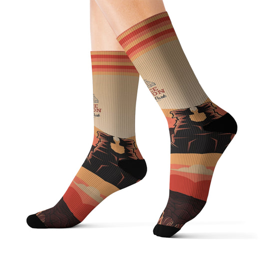 Bryce Canyon Sublimation Socks, Bryce Canyon National Park Camping Hiking Adventure Mountain Socks - SOCKNP026