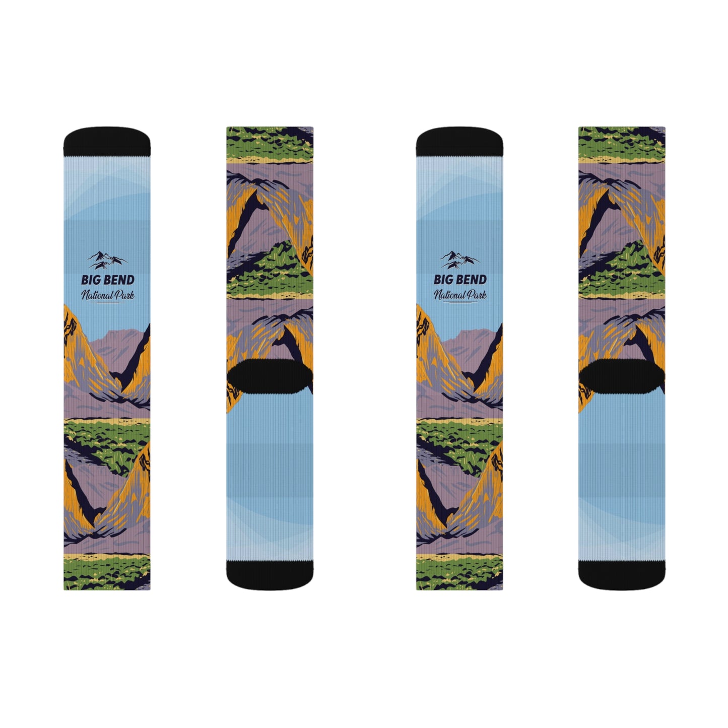 Big Bend National Park Camping Hiking Adventure Mountain Sublimation Socks - SOCKNP013