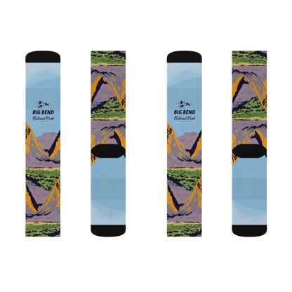 Big Bend National Park Camping Hiking Adventure Mountain Sublimation Socks - SOCKNP013