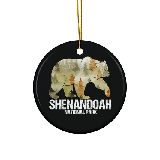 Shenandoah Ornament, Shenandoah National Park Camping Forest Bear Hiker Hiking Camping Ceramic Ornament - NP0233ALL