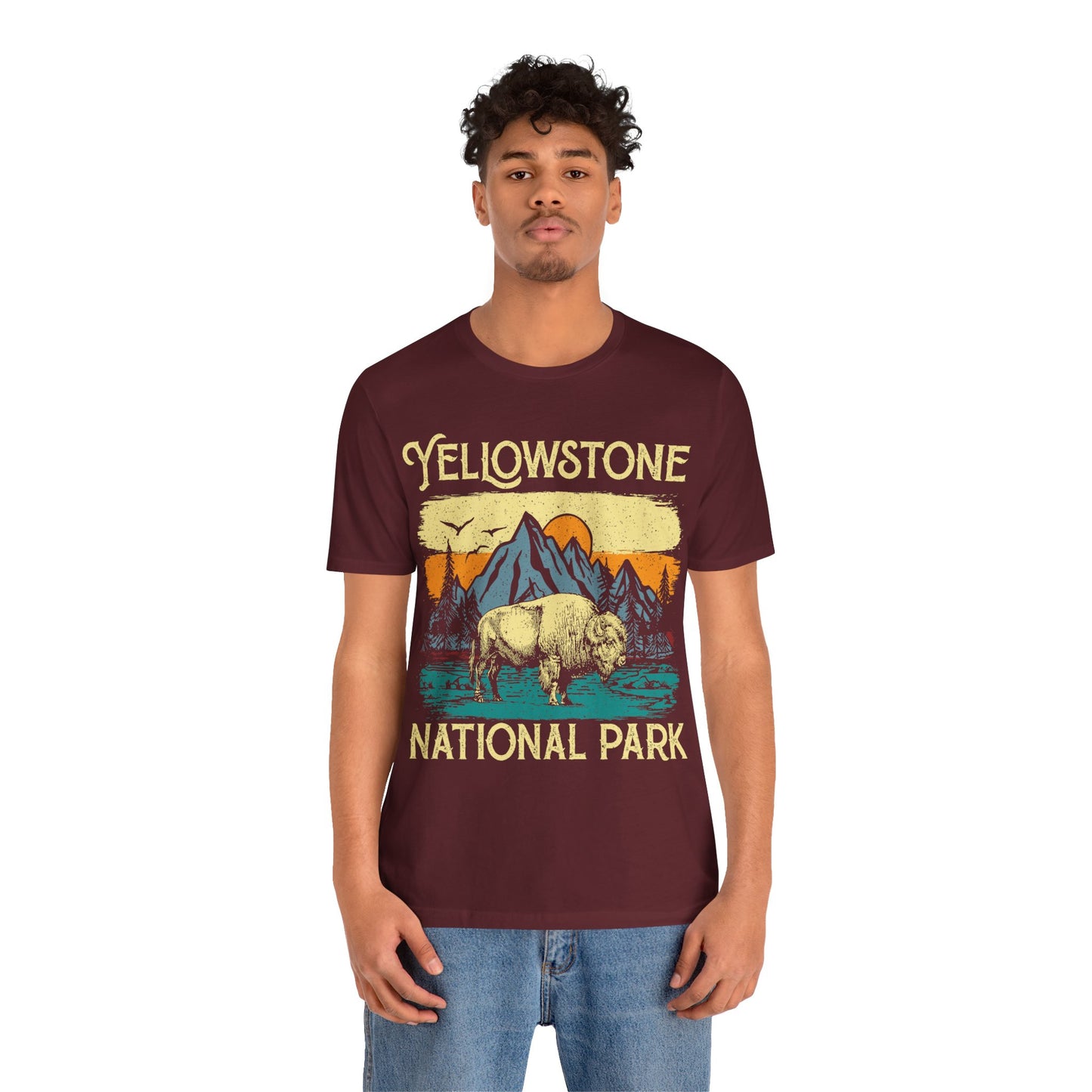 Yellowstone Crewneck Shirt, Yellowstone National Park NPS Camping Buffalo Fluffy Cows Shirt - NPT027ALL