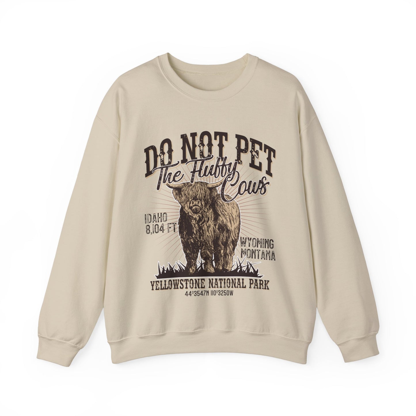 Don't Pet The Fluffy Cows Yellowstone National Park Monata Buffalo Sweatshirt - NPT066ALL