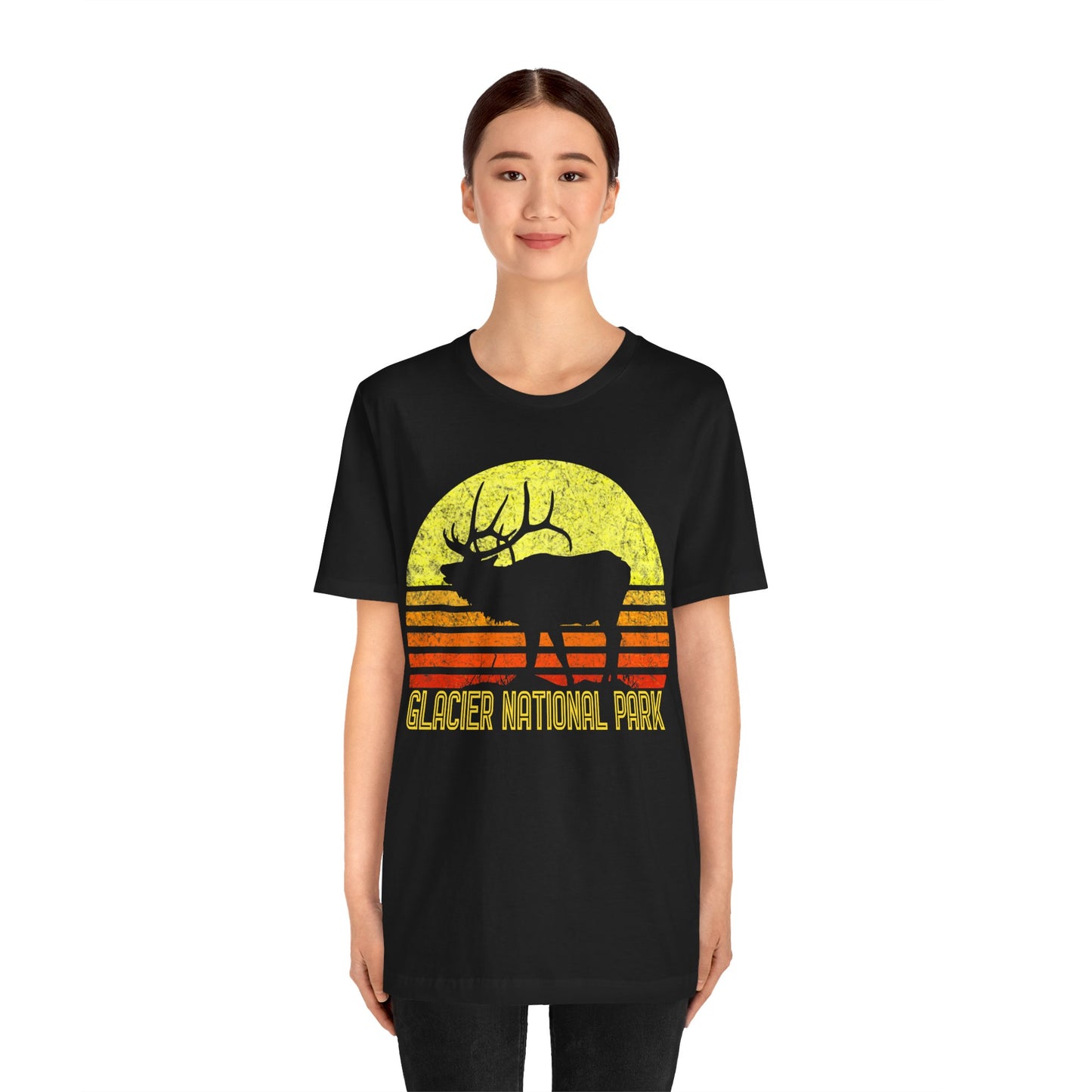 Glacier Shirt, Vintage Glacier National Park Camping Hiking Moose Deer shirt - NP0340ALL