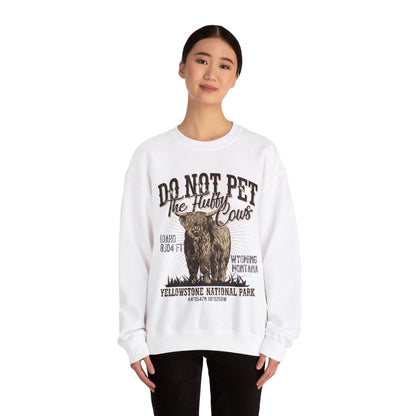 Don't Pet The Fluffy Cows Yellowstone National Park Monata Buffalo Sweatshirt - NPT066ALL