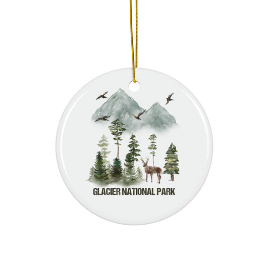 Glacier Ornament, Glacier National Park Adventure Outdoors  Hiking Wanderlust Explore Ceramic Ornament - NP0173ALL