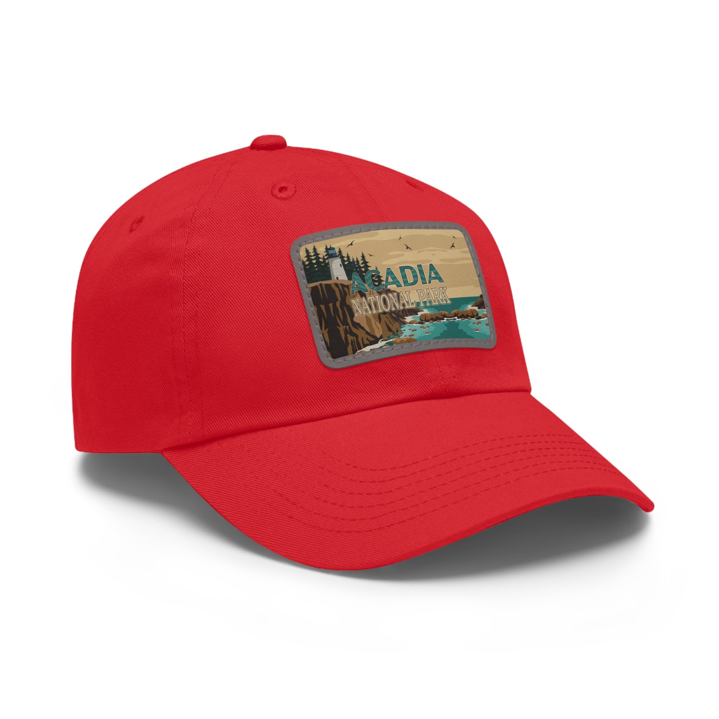 Acadia Leather Patch Hat, Inspirational Camping Gifts for Dad, Father's Day Outdoor Adventure Hat from Family HATNP011