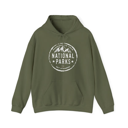 USA National Park Passport Stamp Camping Mountain Hiking Hoodie - NP040ALL