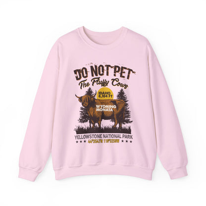 Don't Pet The Fluffy Cows Vintage Yellowstone National Park Idaho Wyoming Monata Buffalo Sweatshirt - NPT108ALL