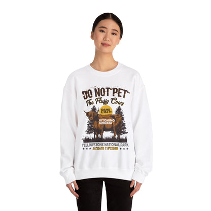 Don't Pet The Fluffy Cows Vintage Yellowstone National Park Idaho Wyoming Monata Buffalo Sweatshirt - NPT108ALL