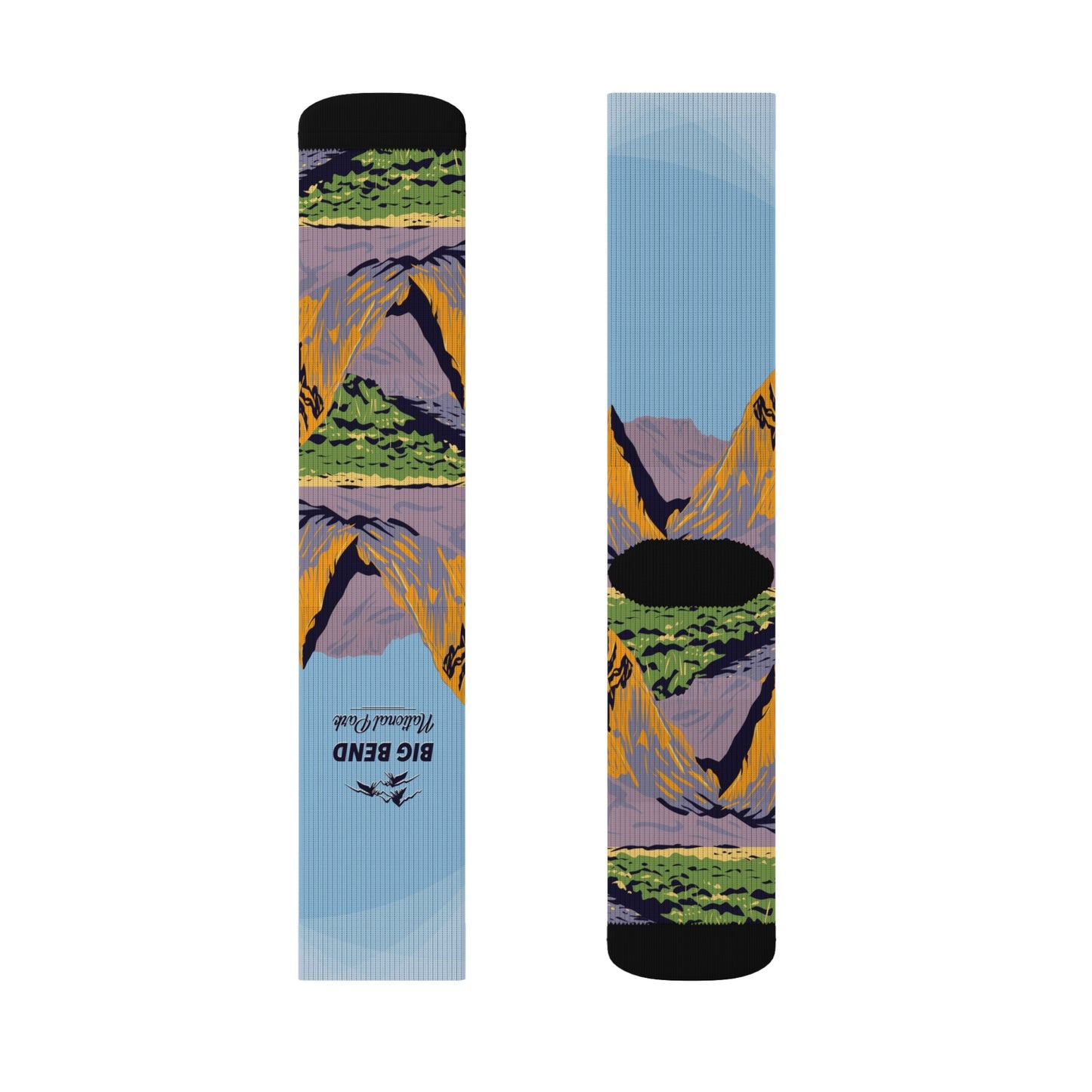 Big Bend Sublimation Socks, Funny Hiking Adventure Gifts, Gifts for Friends and Family Who Love Camping - SOCKNP025